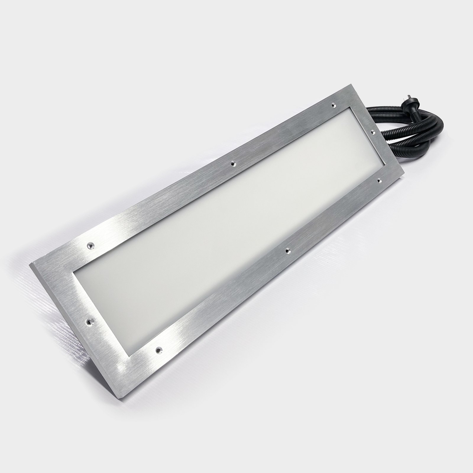 ZINREY commercial kitchen canopy LED light in a 45-degree front perspective view